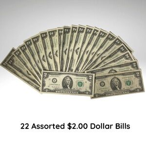 Lot of 22 $2 Bills – Assorted Years – Circulated – Good Condition